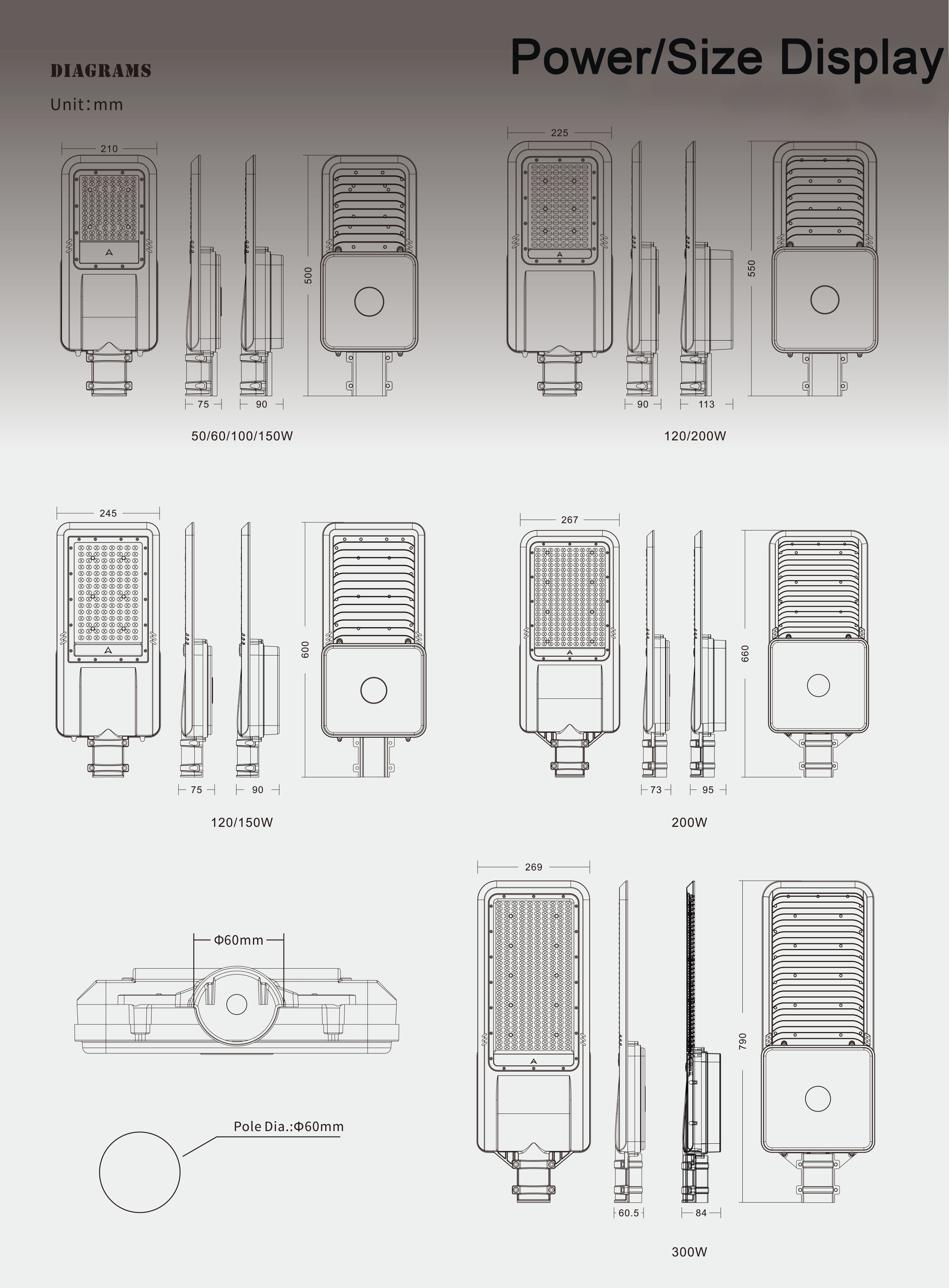 SPLIT TYPE SOLAR STREETS LIGHT JY-B001