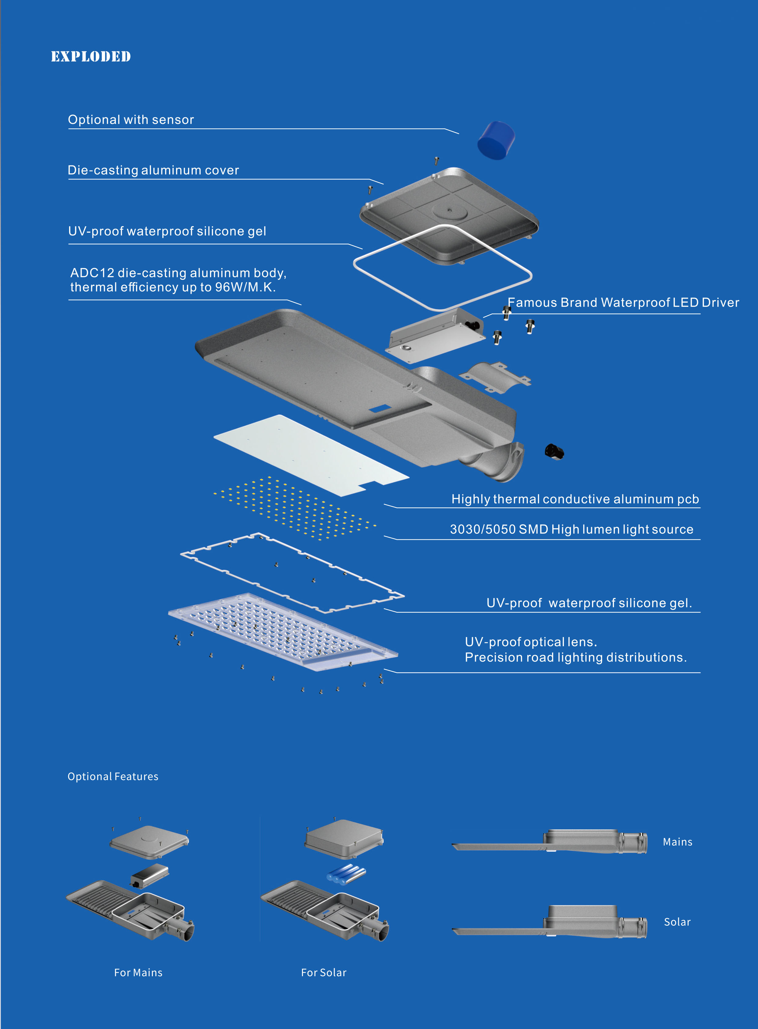 SPLIT TYPE SOLAR STREETS LIGHT JY-B001