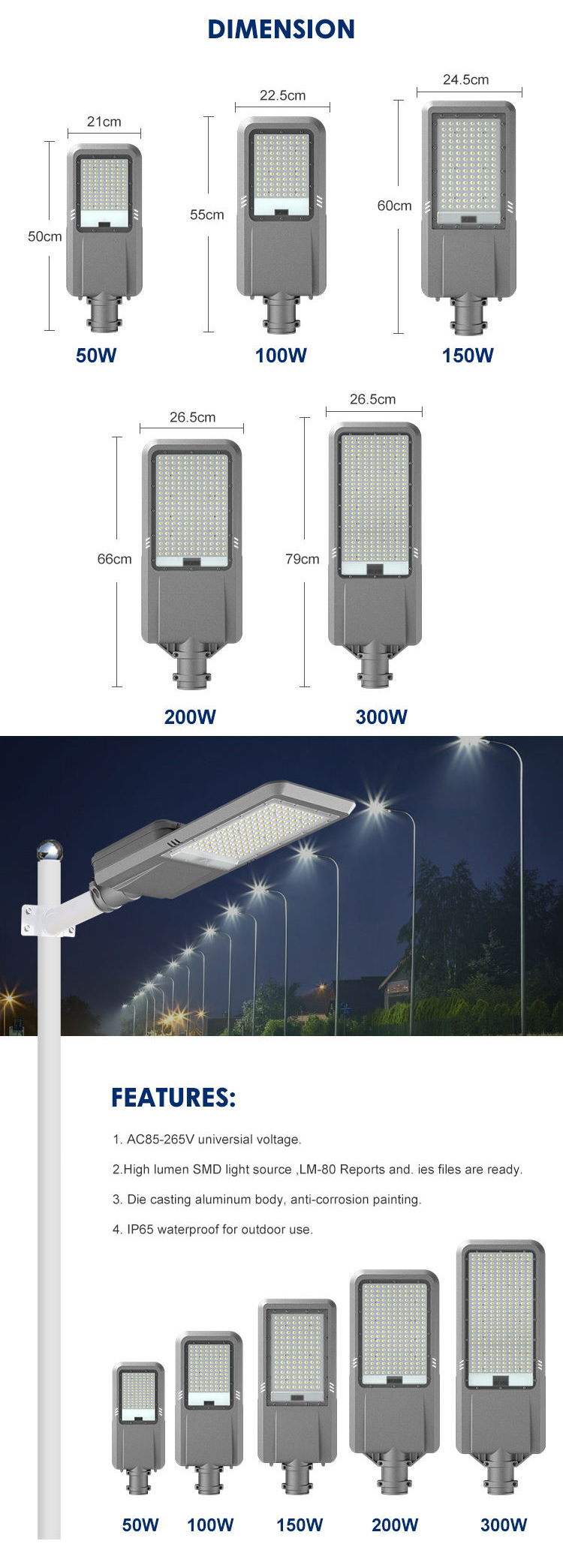 SPLIT TYPE SOLAR STREETS LIGHT JY-B001